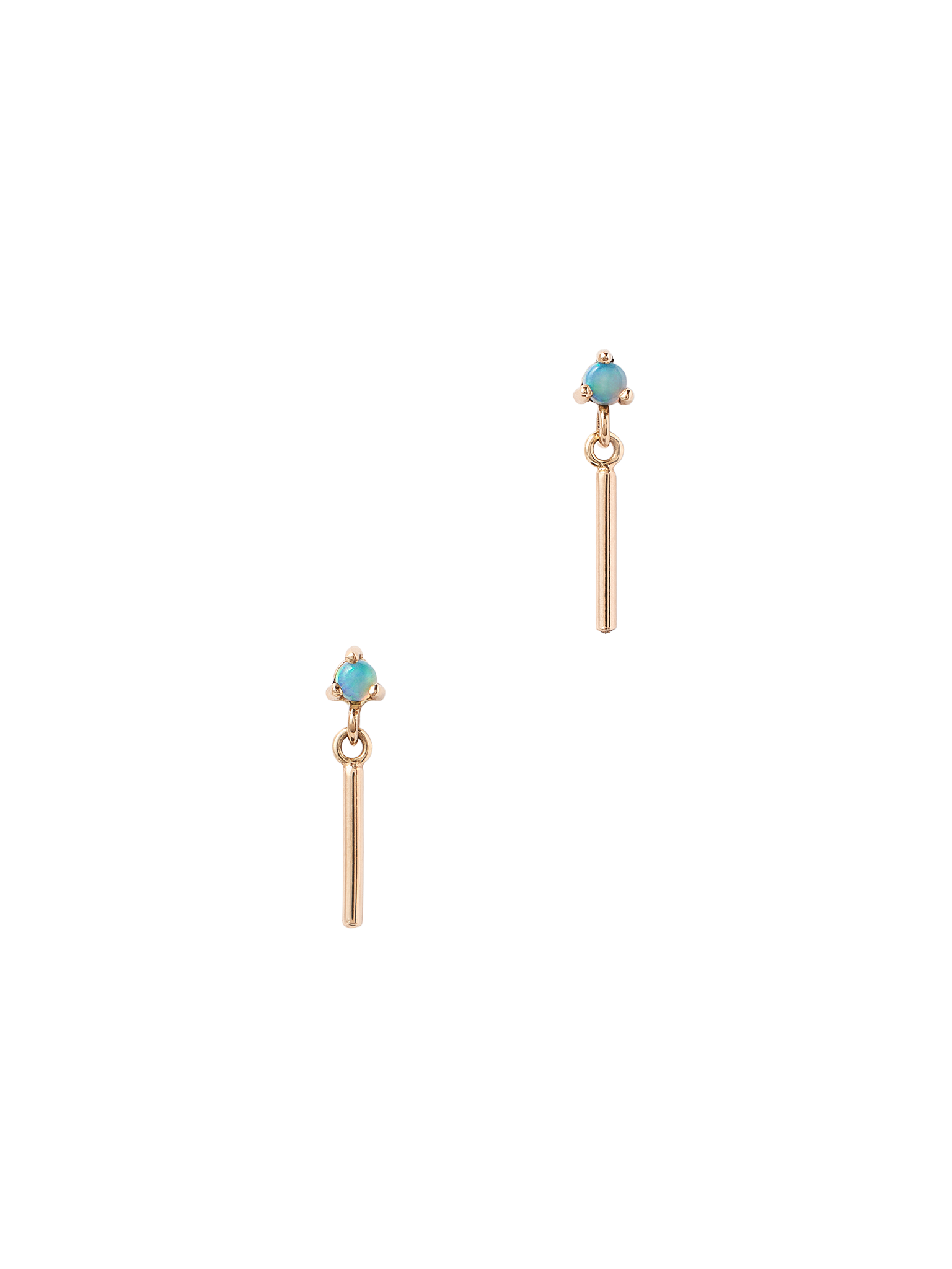 Opal bar link earrings